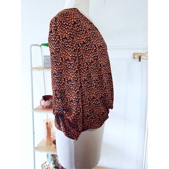 Rustic Leopard Abstract Casual Blouse - Picture 5 of 5